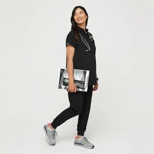 Figs scrubs black maternity set XS